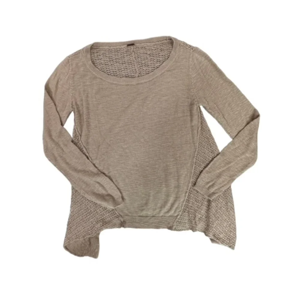Poof! Sweater Free People‎ Vibes!  Size Small Cream Beige  Lightweight